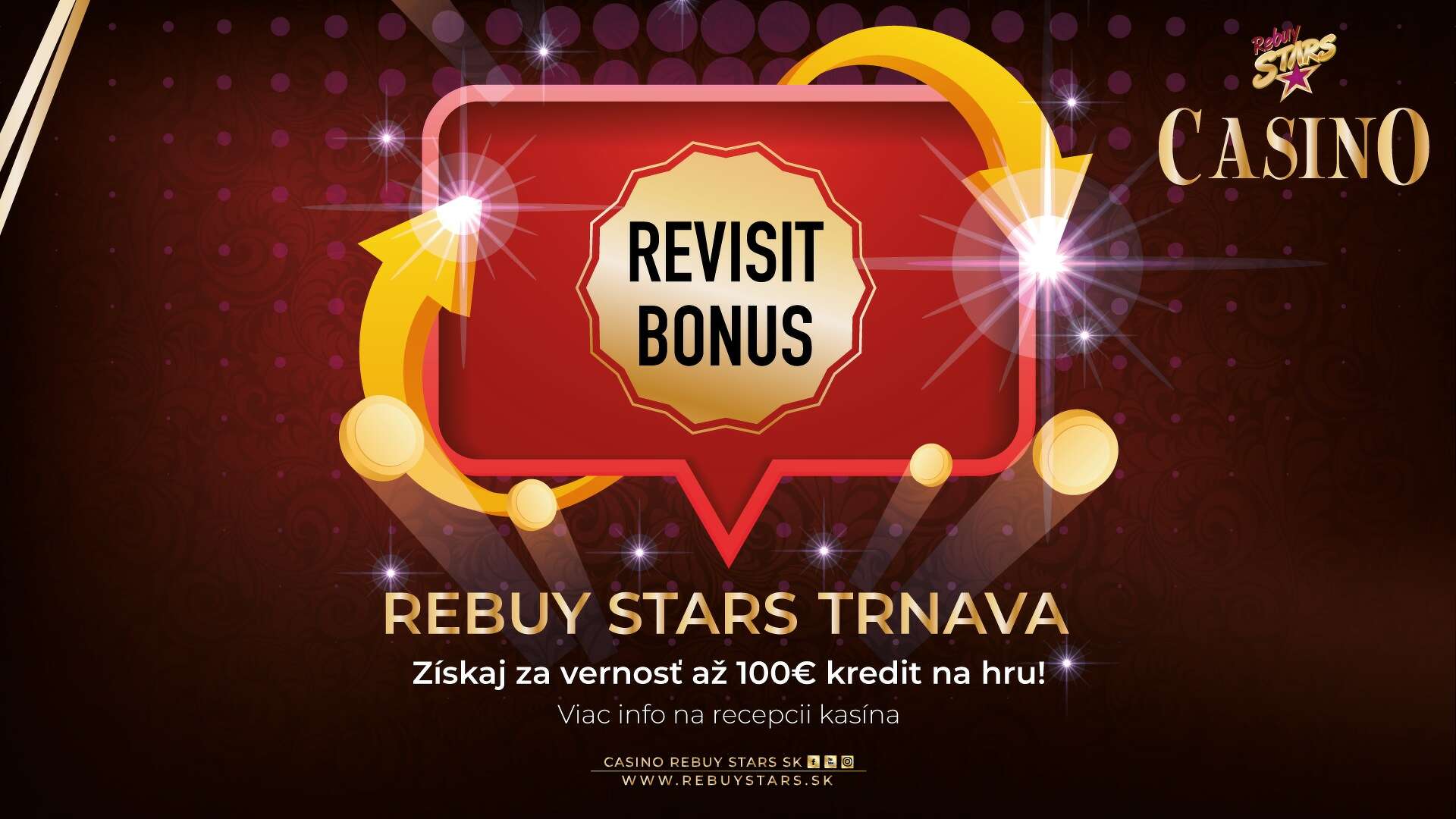 REVISIT BONUS – Casino Rebuy Stars Trnava