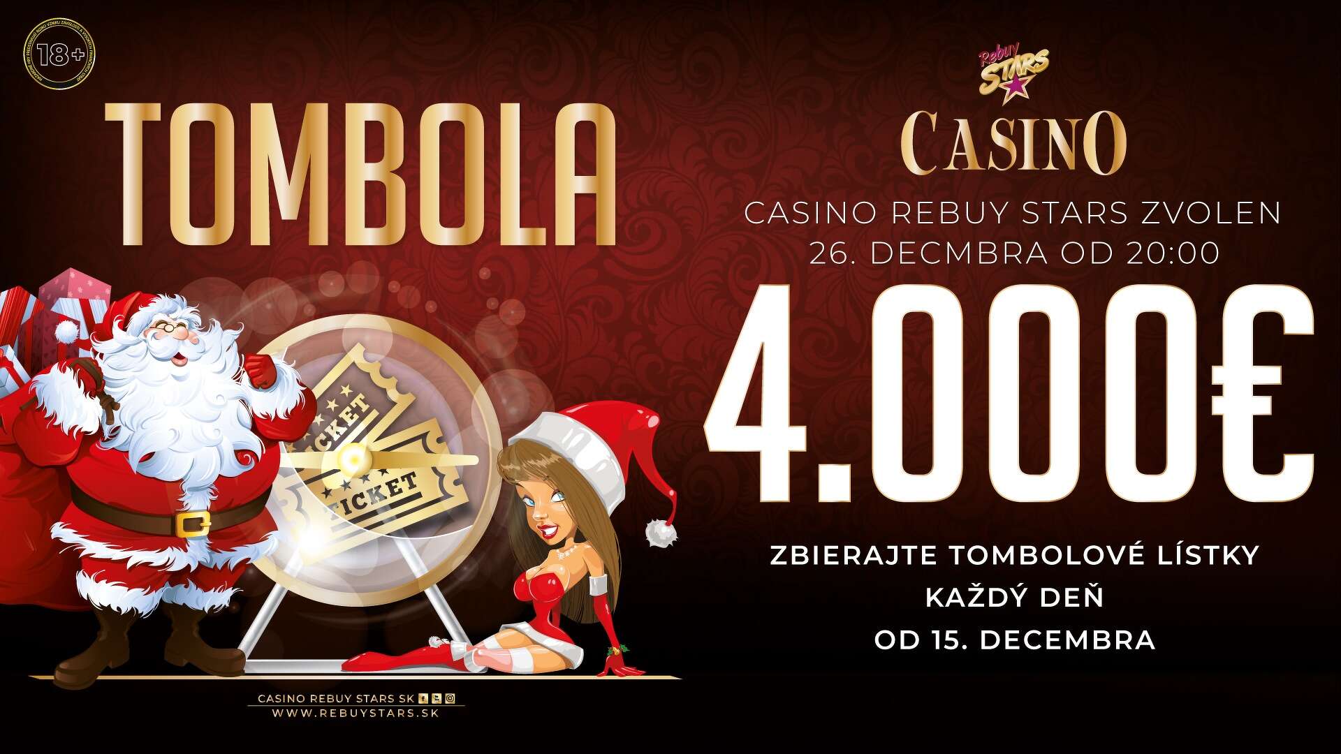 Vianočná tombola o 4.000€ - CASINO ZVOLEN